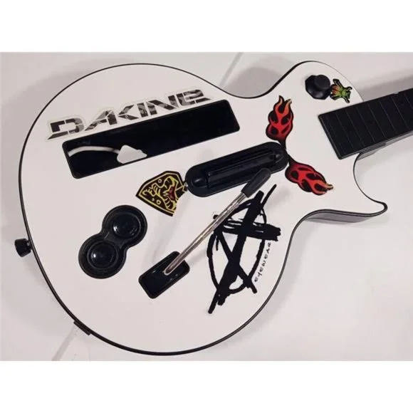 TESTED! Wii Guitar Hero Gibson Les Paul White Wireless Guitar w/ Strap & Game - Picture 7 of 10